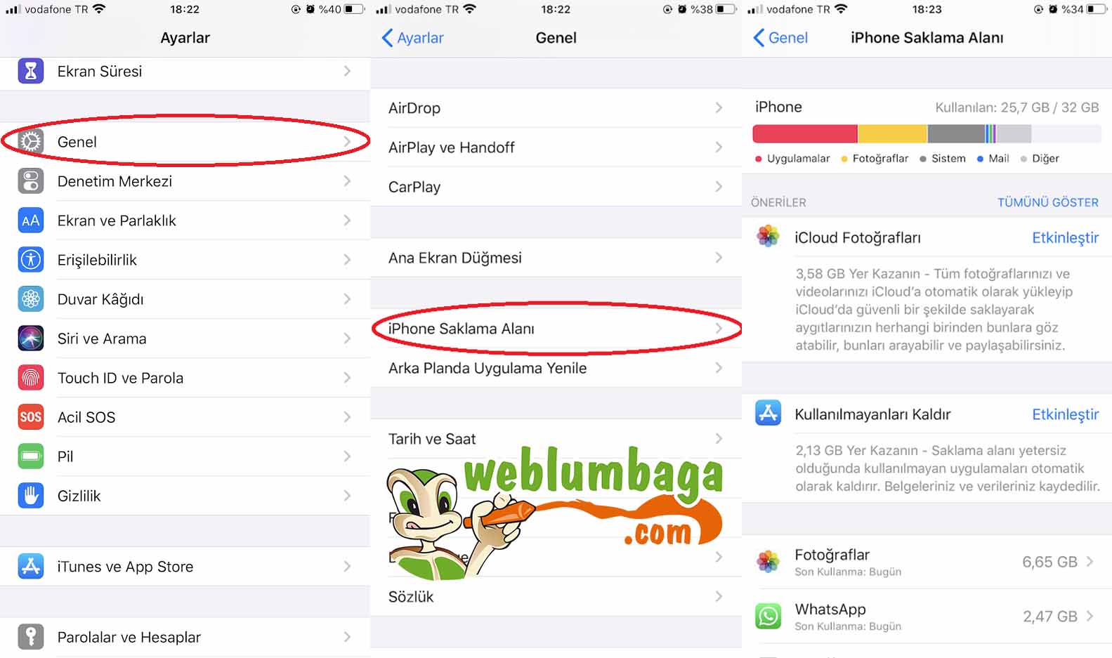 icloud saklama alanı dolu